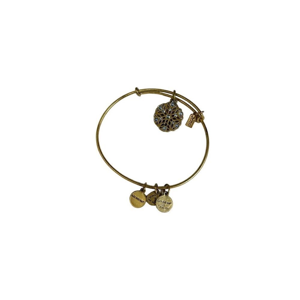 Alex and Ani‎ Gold Charm Bracelet Snowflake 2016 Casual Collectible Stretch